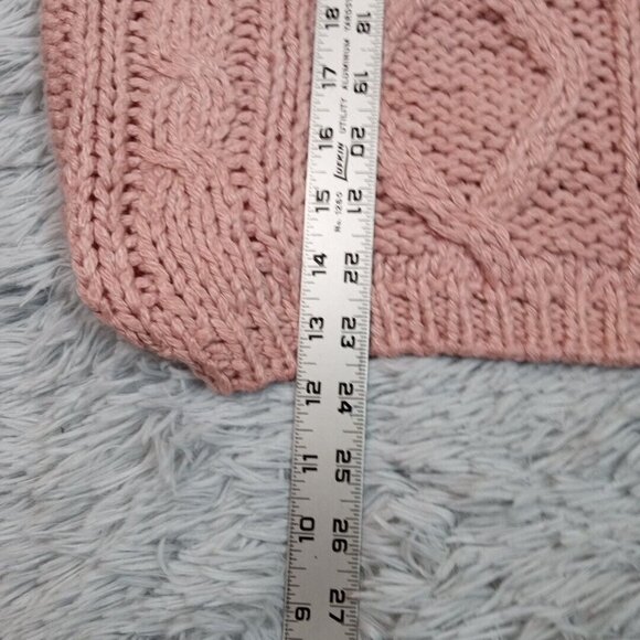 Vintage Nuggets Womens Sweater Pink L Open Knit Stretch Casual Cozy Grandma - Picture 8 of 11